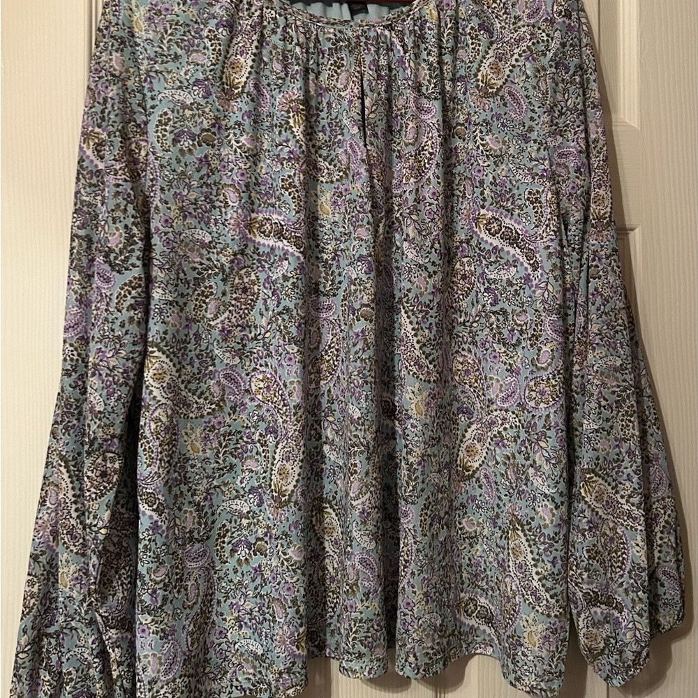 Mackenzie & James Paisley Blouse with Bell Sleeves